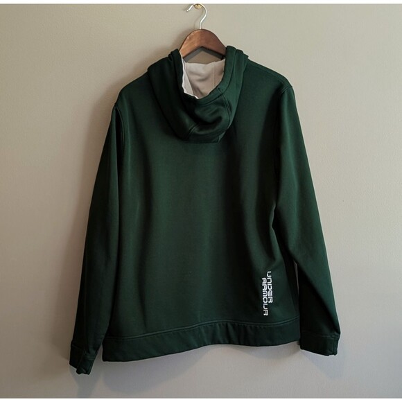 Under Armour Size Large Green Hoodie Pullover Loose Hunter Mens L Sweatshirt LS - Picture 5 of 5